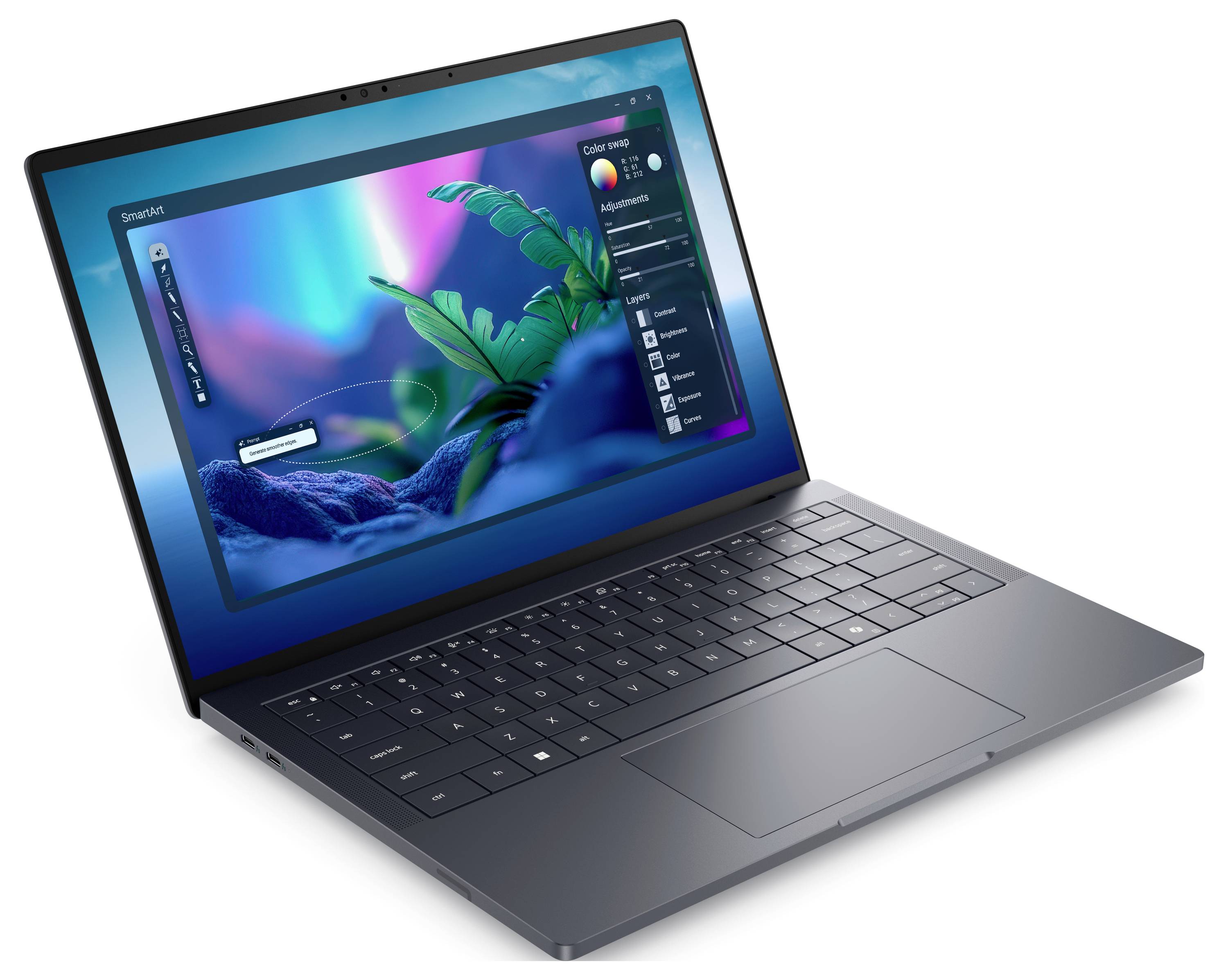 Dell Notebook Pro Max 14 Premium 35.6cm (14 Zoll) WUXGA Intel® Core™ Ultra 7 265H 32GB RAM 1TB SSD Deutsch, QWERTZ Intel NVIDIA