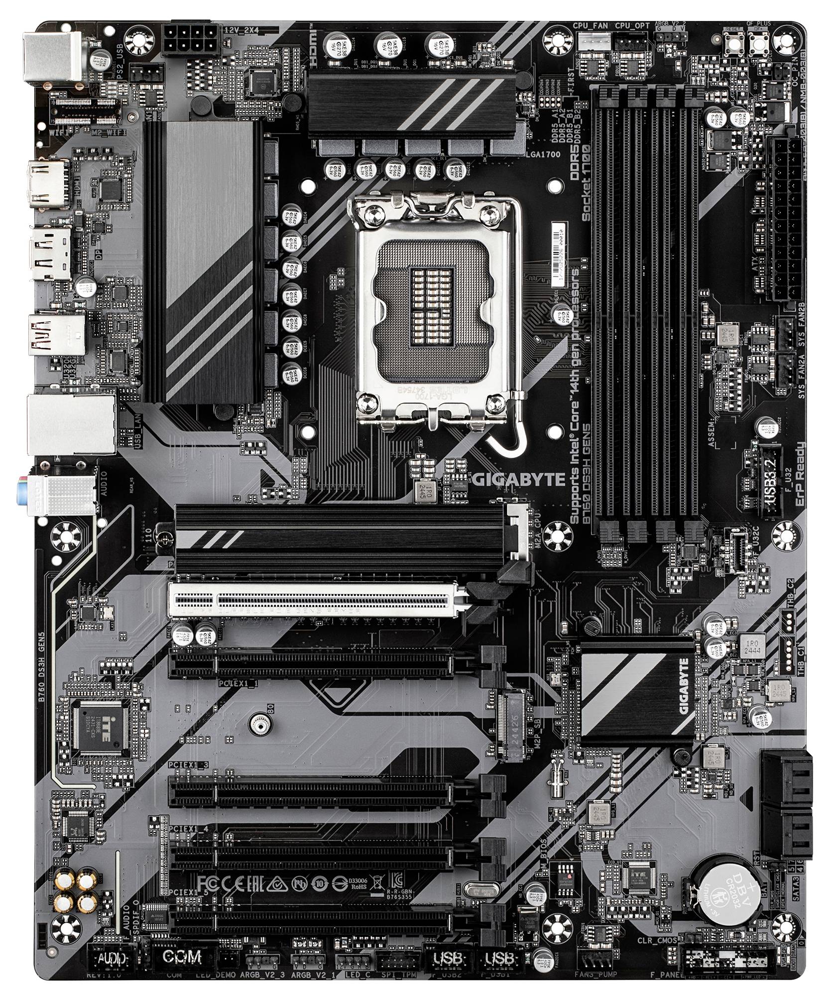 Gigabyte B760 DS3H GEN5 Mainboard Sockel (PC) Intel® 1700 Formfaktor (Details) ATX Mainboard-Chipsatz Intel® B760 Express