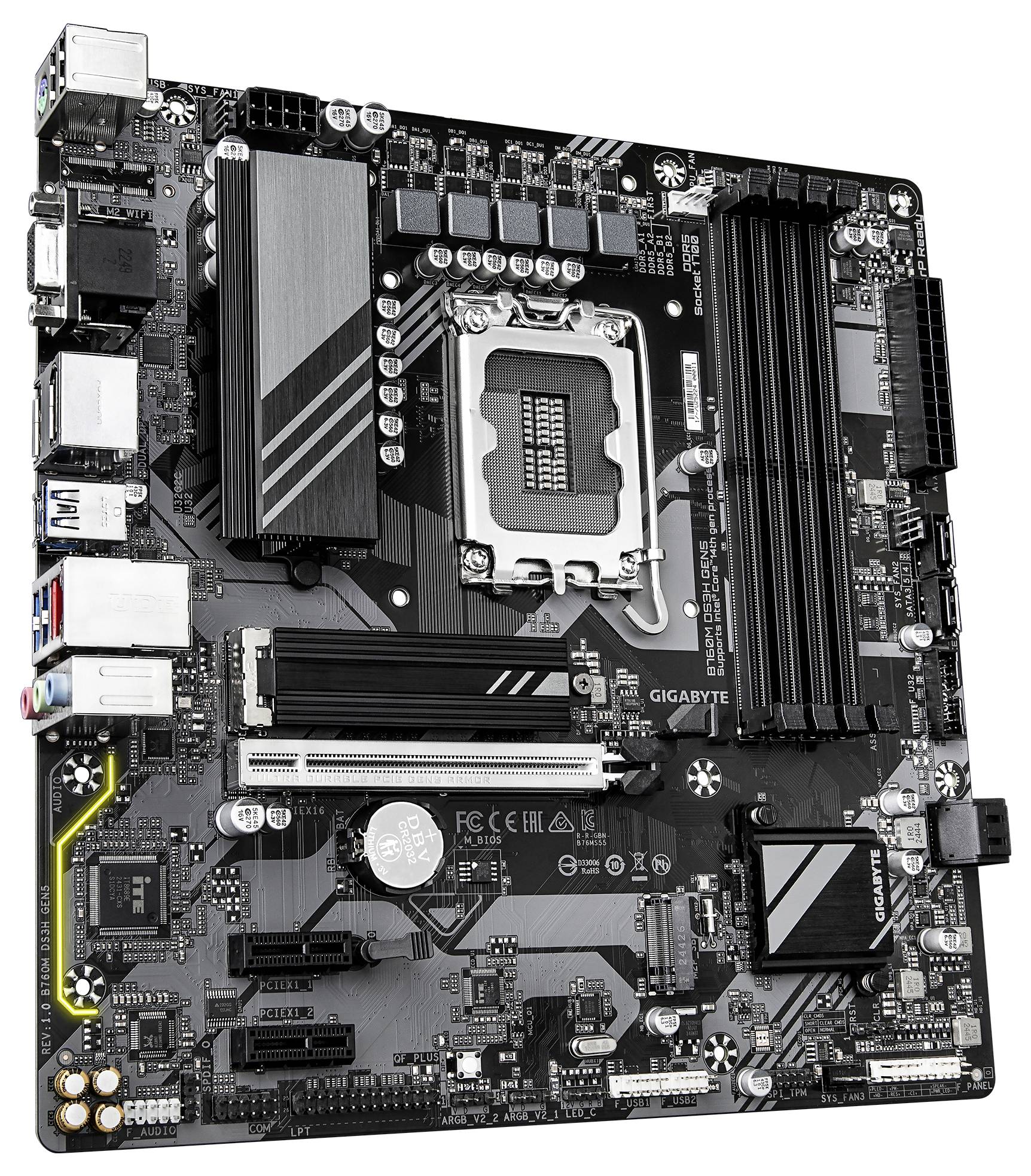 Gigabyte B760M DS3H GEN5 Mainboard Sockel (PC) Intel® 1700 Formfaktor (Details) Micro-ATX Mainboard-Chipsatz Intel® B760 Express