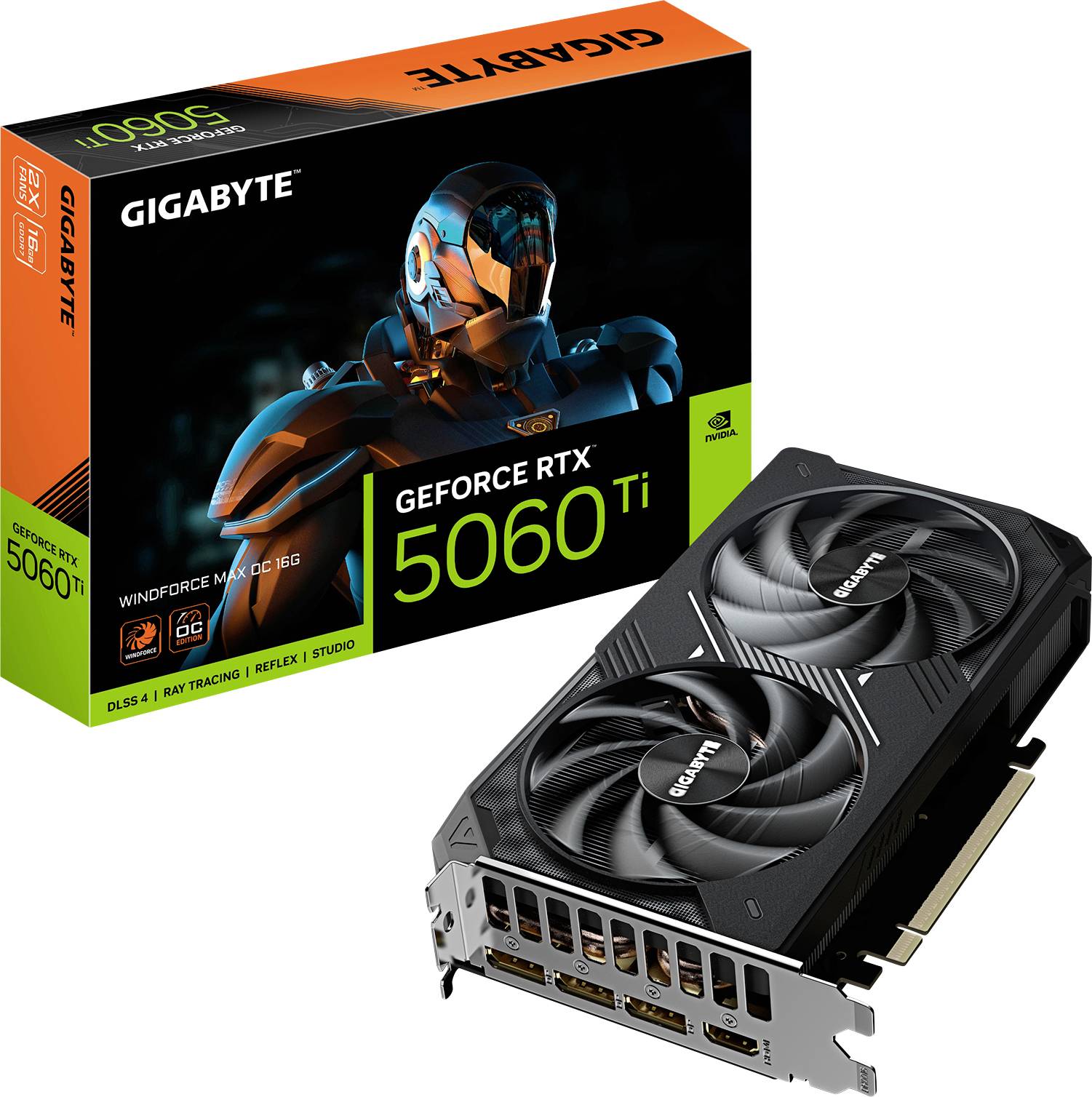 Gigabyte Grafikkarte Nvidia GeForce RTX 5060 Ti GeForce RTX 5060 Ti 16GB GDDR7-RAM PCIe, HDMI®, DisplayPort