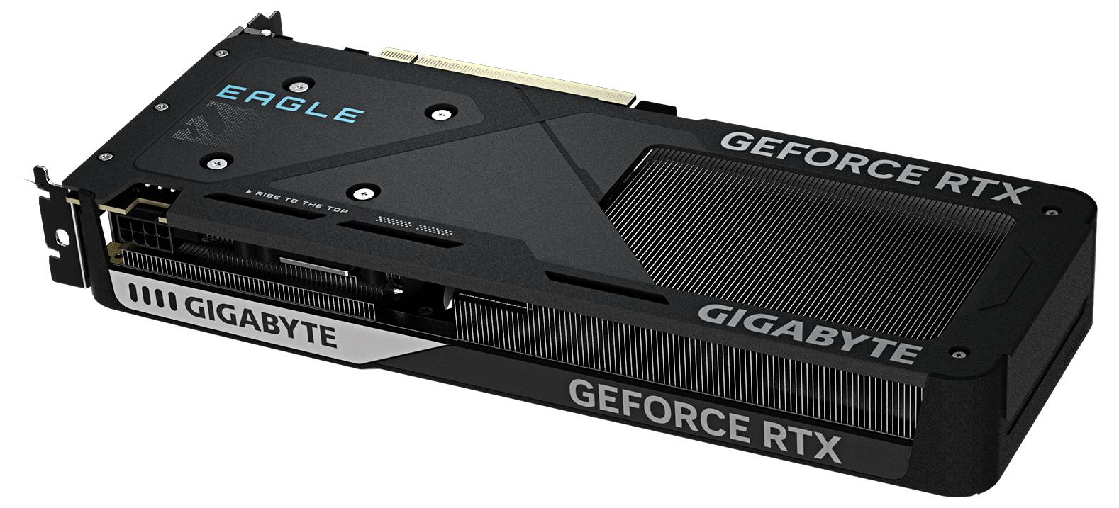 Eine schwarze und graue Gigabyte GeForce RTX Grafikkarte mit 