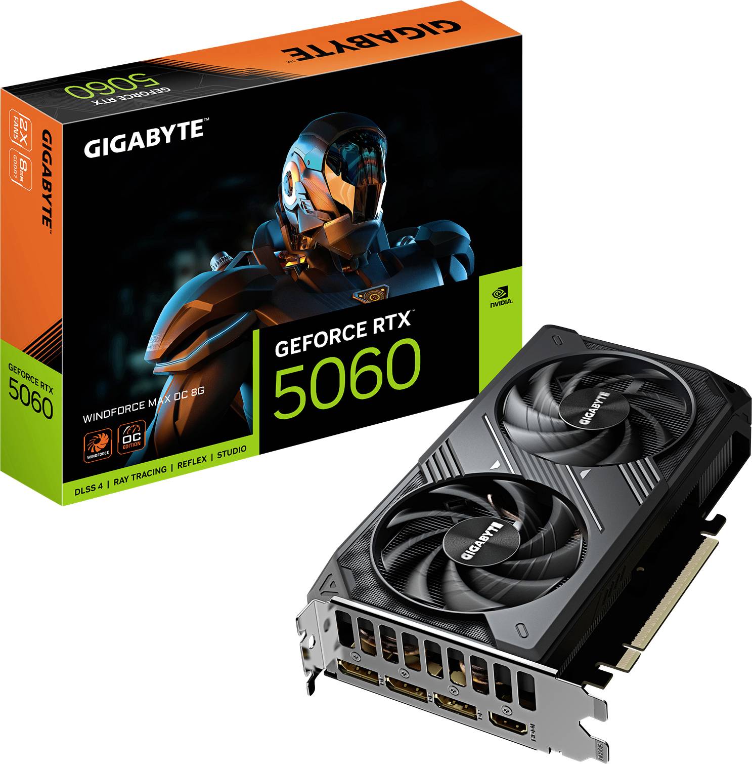 Gigabyte Grafikkarte Nvidia GeForce RTX 5060 GeForce RTX 5060 8GB GDDR7-RAM PCIe, HDMI®, DisplayPort