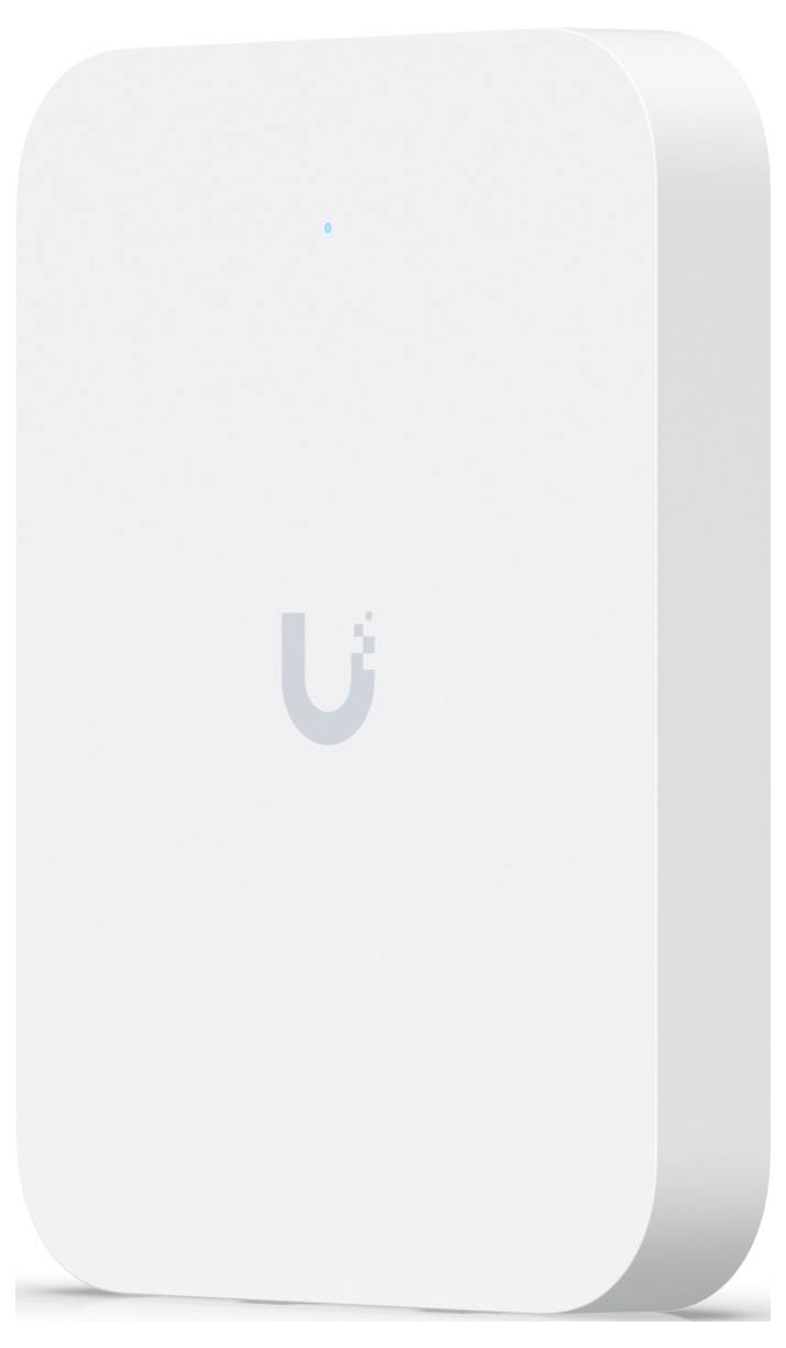 Ein schlanker, weißer rechteckiger WLAN-Zugangspunkt mit einem dezenten Logo in der Mitte.