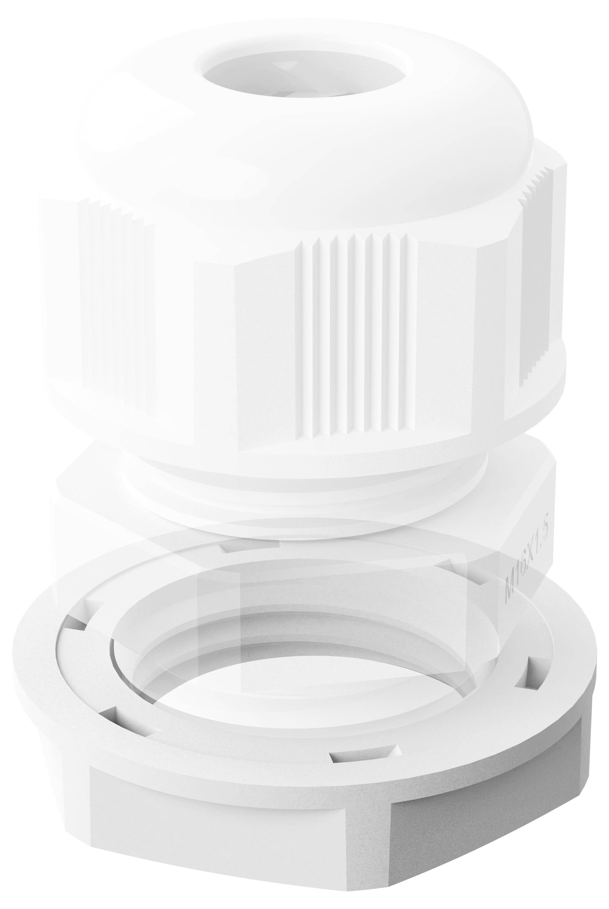 Bopla 52090313 Gegenmutter M16 x 1.5 Polyamid Weiß