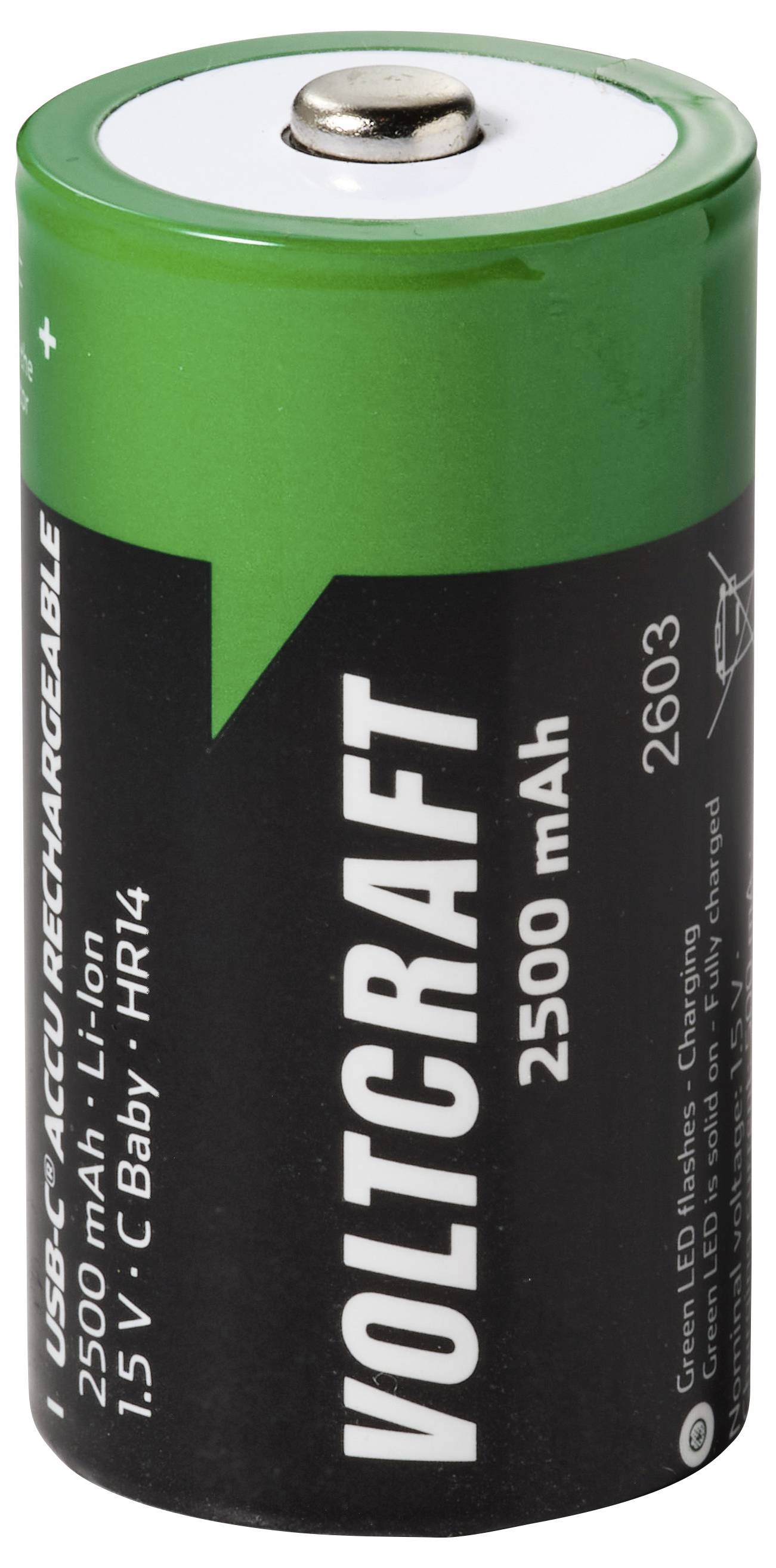 VOLTCRAFT Baby (C)-Akku Li-Ion 2500 mAh 1.5V 2St.