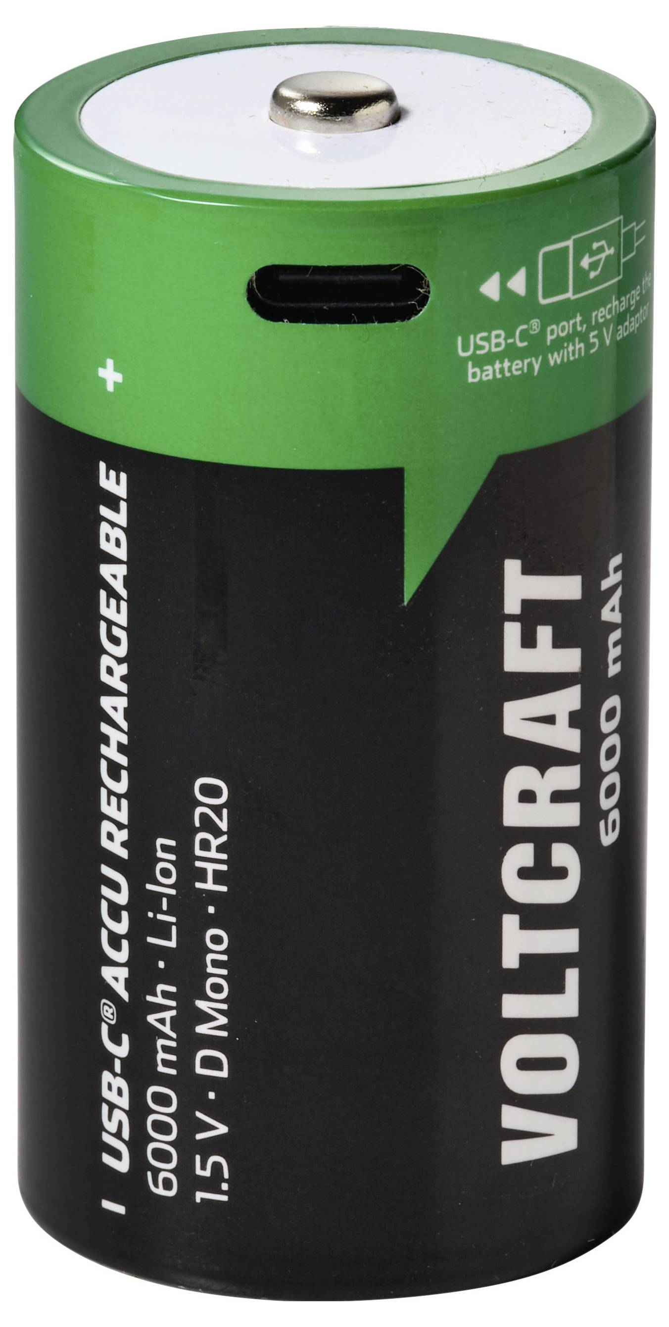 VOLTCRAFT Mono (D)-Akku Li-Ion 6000 mAh 1.5 V 2 St.