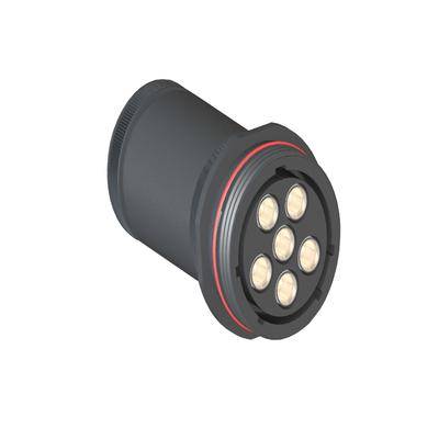 Ein zylindrisches LED-Modul mit sechs gleichmäßig in einem Kreis angeordneten Lichtern, das für den Einbau in eine Leuchte konzipiert ist.