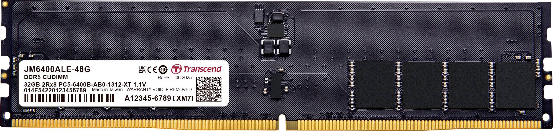 Transcend JetRam JM6400ALE-48G, 48 GB, 1 x 48 GB, DDR5, 288-pin DIMM