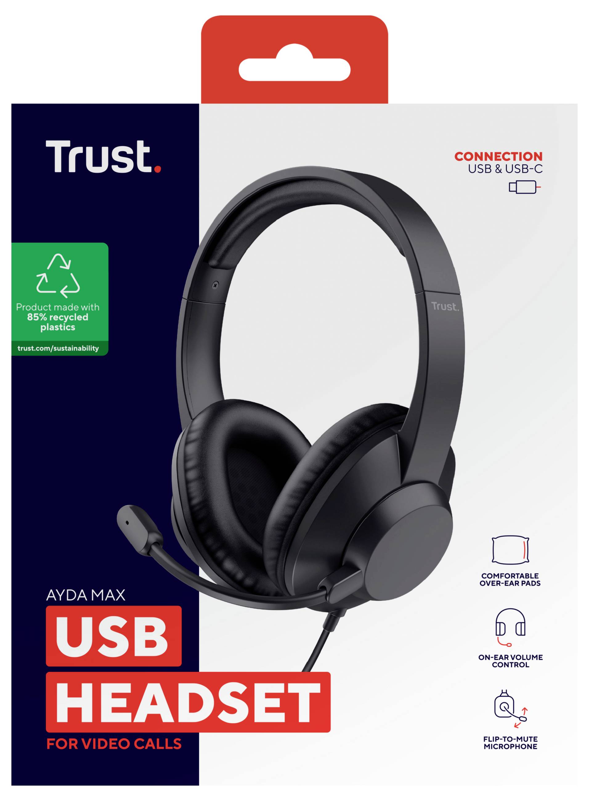 Trust Over Ear Kopfhörer kabelgebunden Schwarz