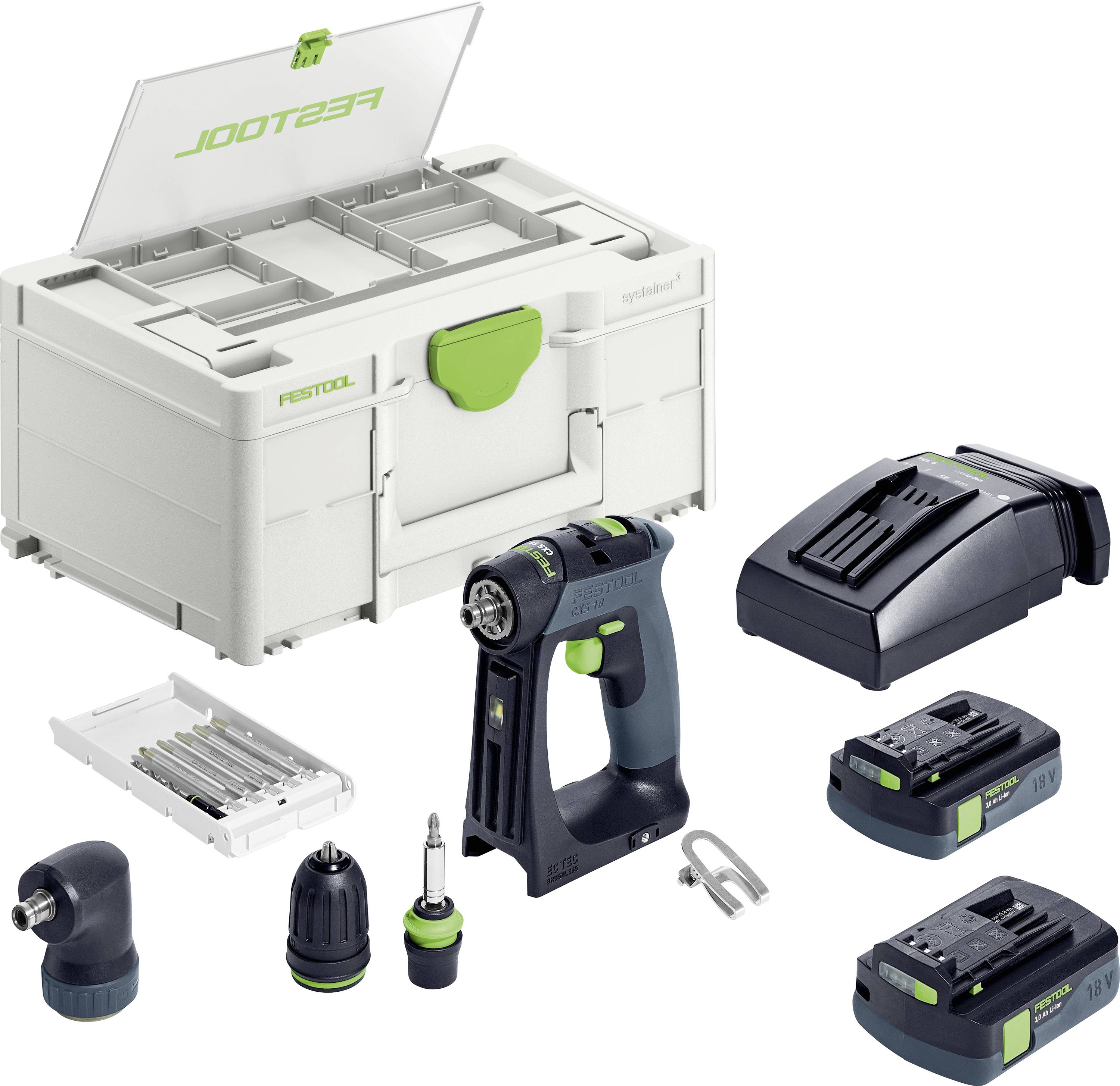 Festool CXS 18 C 3,0-Set 576884 Akku-Bohrschrauber 18V 3.00Ah inkl. Akku, inkl. Ladegerät
