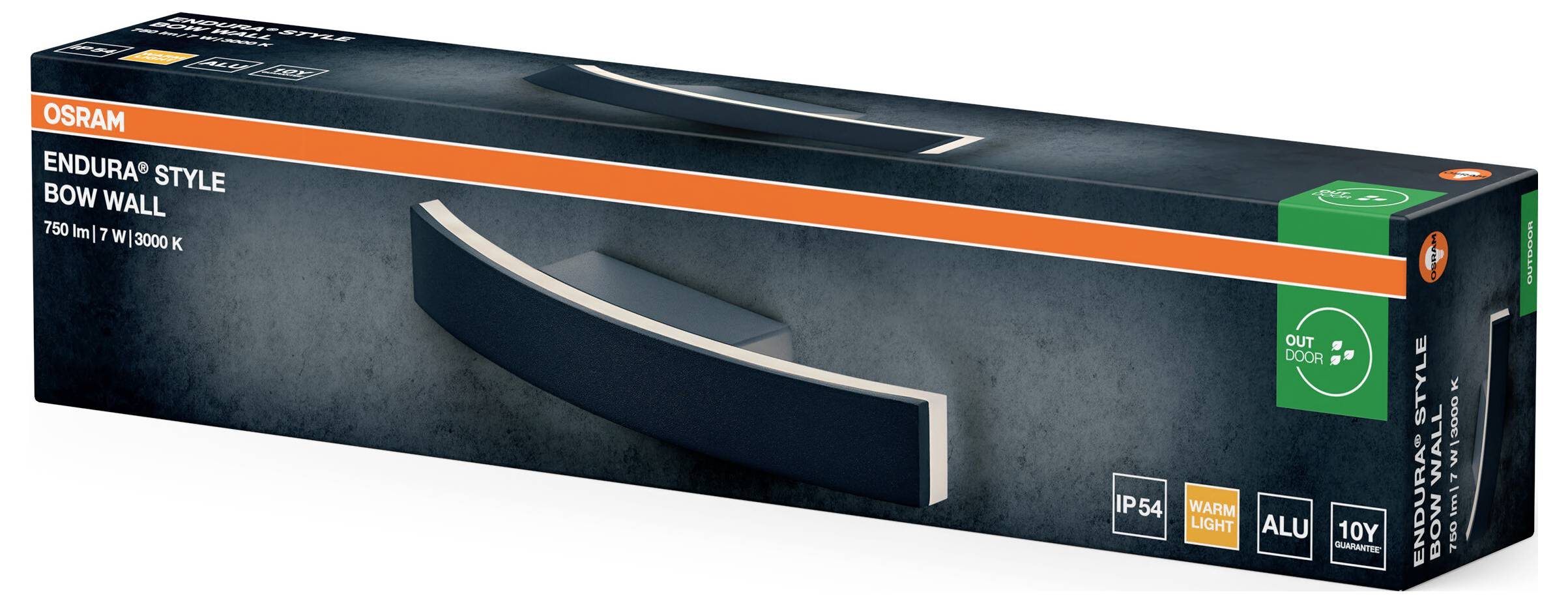 OSRAM ENDURA STYLE BOW Wall 4099854453014 LED-Außenwandleuchte 7.00W Dunkelgrau