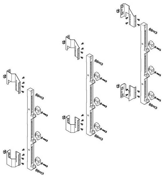 ABN MTS45903 Sammelschienen-Modul tief 3-4FB/5RE 185mm für CU 30x10 - 60x10mm, 3-polig, EBM 150mm Sammelschienen-Modul 1St.