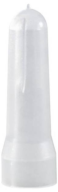 Ein klarer, zylindrischer, kugelig geformter Kunststoffbehälter mit flacher Basis, wahrscheinlich verwendet als Schutzabdeckung oder Deckel.