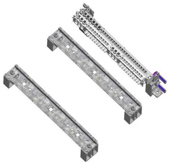 Ausziehbare Regalauszugsschiene mit zwei Metallschienen und einem Federmechanismus, konzipiert zur Montage in Möbeln oder Einbauschränken.