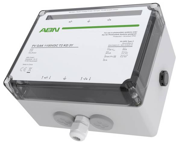 Eine graue elektrische Verteilerdose mit der Aufschrift 