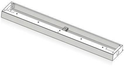 Rechteckige Metallstützhalterung mit mehreren Löchern entlang ihrer Länge, konzipiert für strukturelle Verstärkung oder Montagezwecke.