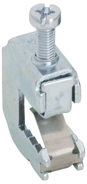 Metallklemme mit einer Schraube zum Festziehen, in U-Form gestaltet, um Objekte zu halten und zu sichern.