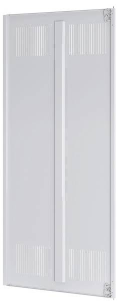 Ein vertikaler, grauer Wandheizungskörper mit elegantem Design, Lüftungsschlitzen am oberen und unteren Ende sowie einem zentralen vertikalen Akzent.