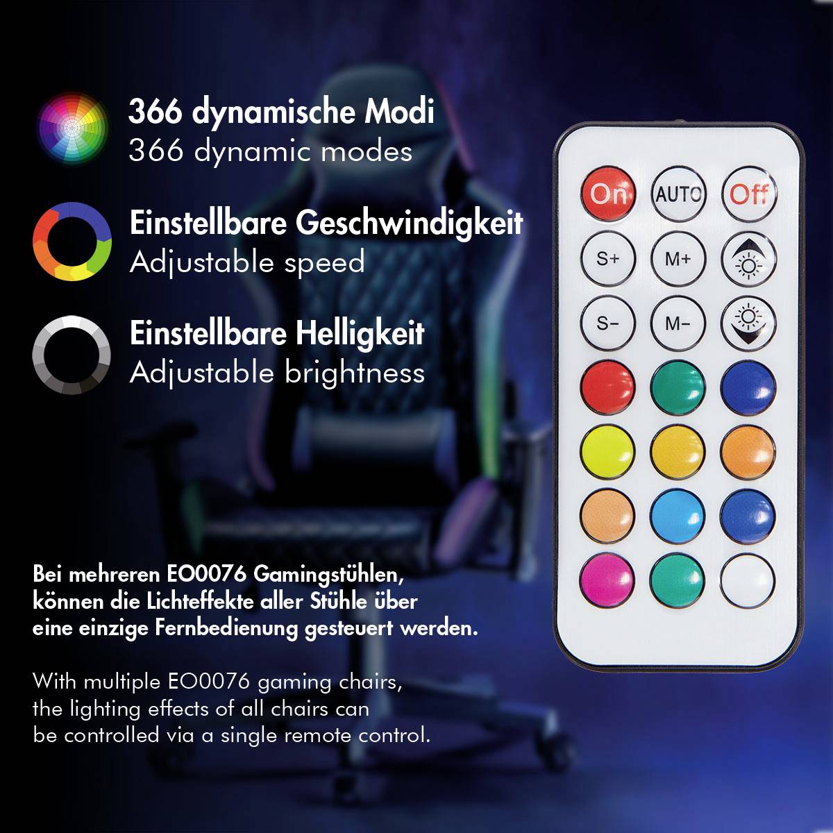 LogiLink EO0076 Gaming/Office-Stuhl Schwarz, Blau