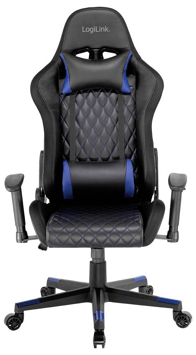 LogiLink EO0076 Gaming/Office-Stuhl Schwarz, Blau