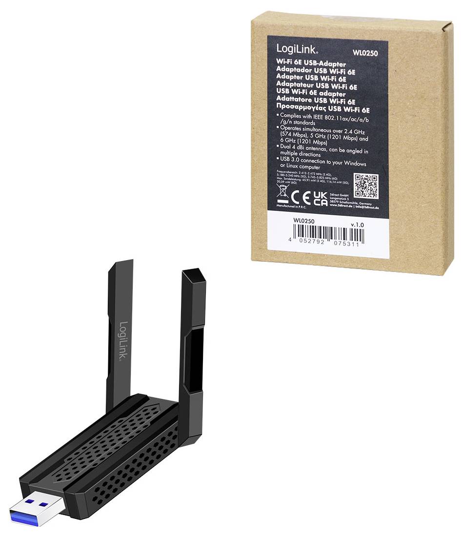 LogiLink WL0250 WLAN Adapter USB-A 2976MBit/s
