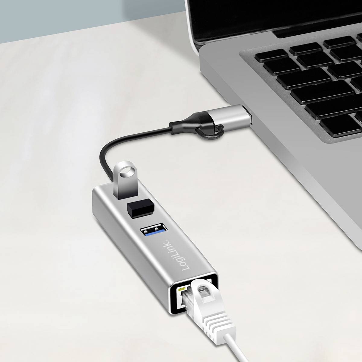 LogiLink UA0440 Netzwerkadapter/Hub 5 GBit/s USB-C® (USB 3.2 Gen 1)