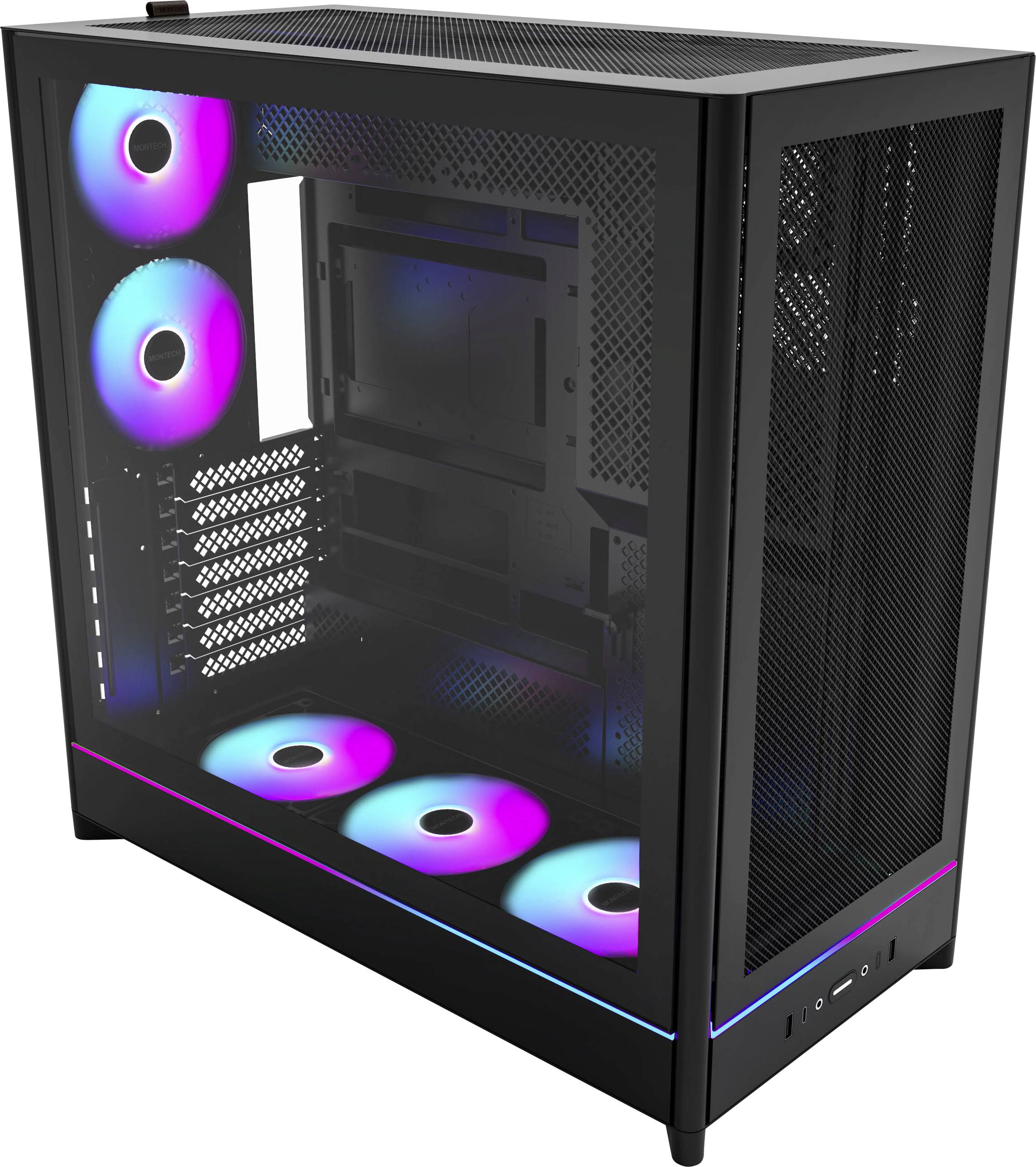 MONTECH Midi-Tower PC-Gehäuse, Gehäuse, Gaming-Gehäuse Schwarz