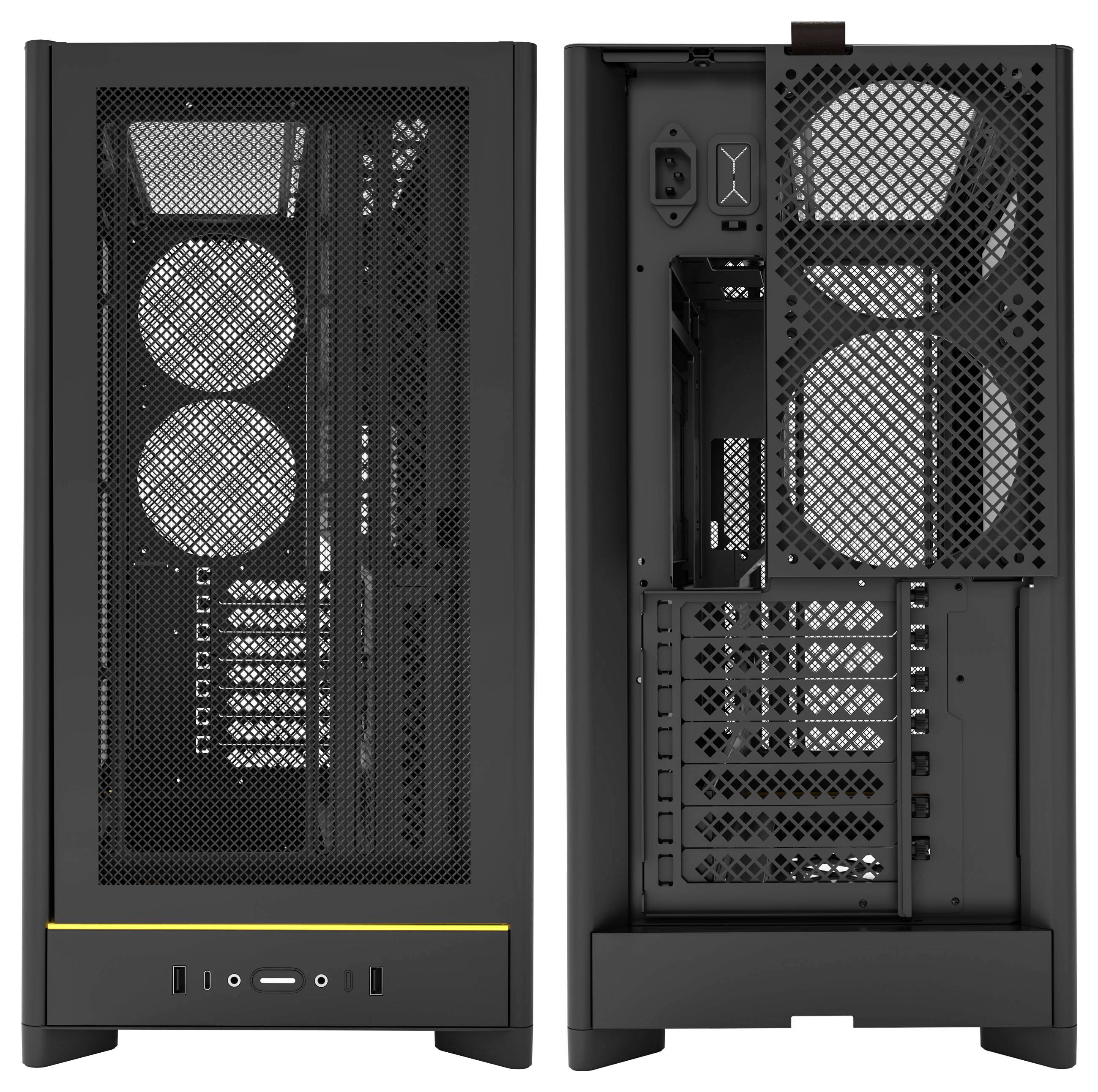 MONTECH Midi-Tower PC-Gehäuse, Gehäuse, Gaming-Gehäuse Schwarz