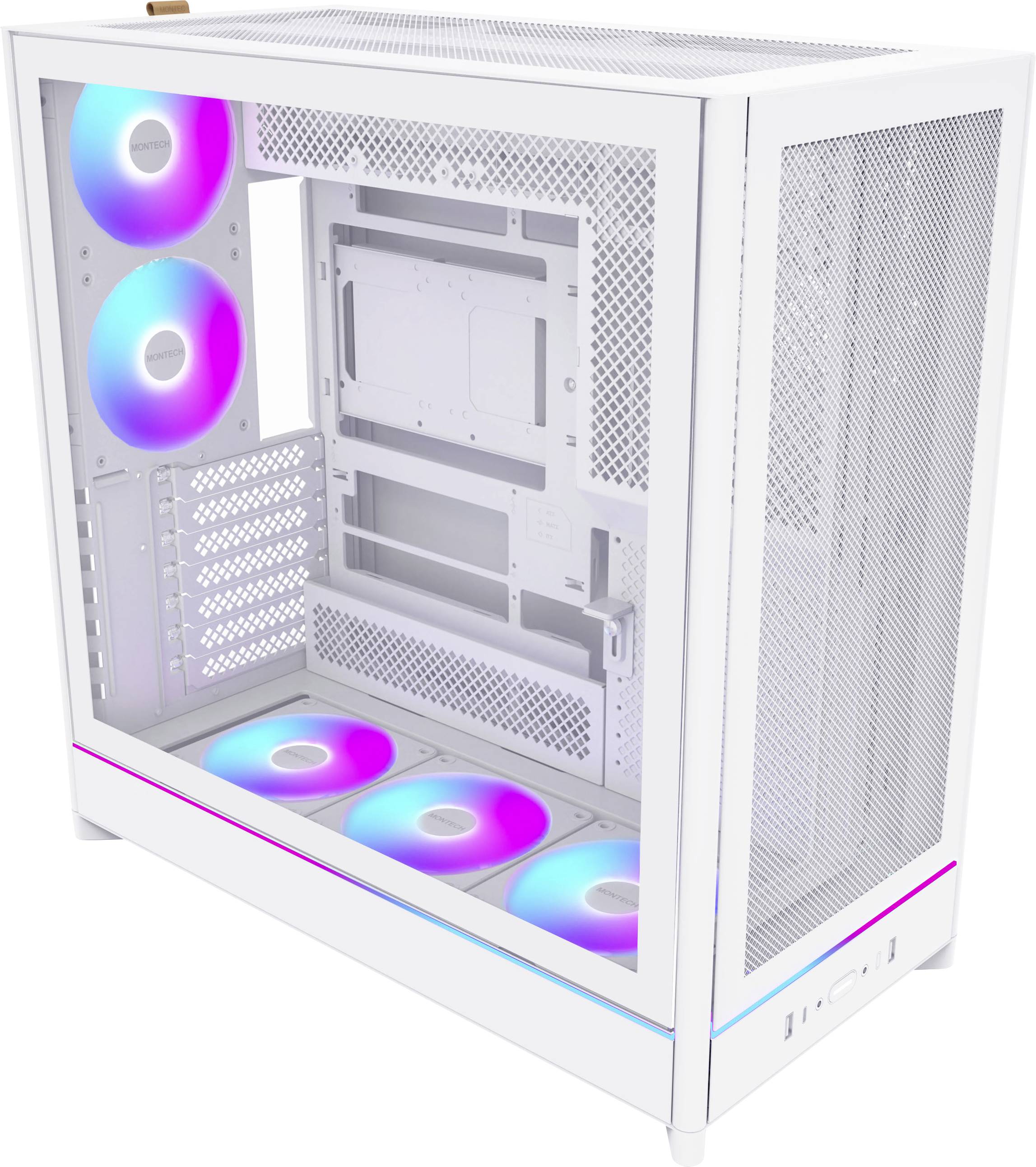 MONTECH Midi-Tower Gehäuse, Gaming-Gehäuse, PC-Gehäuse Weiß