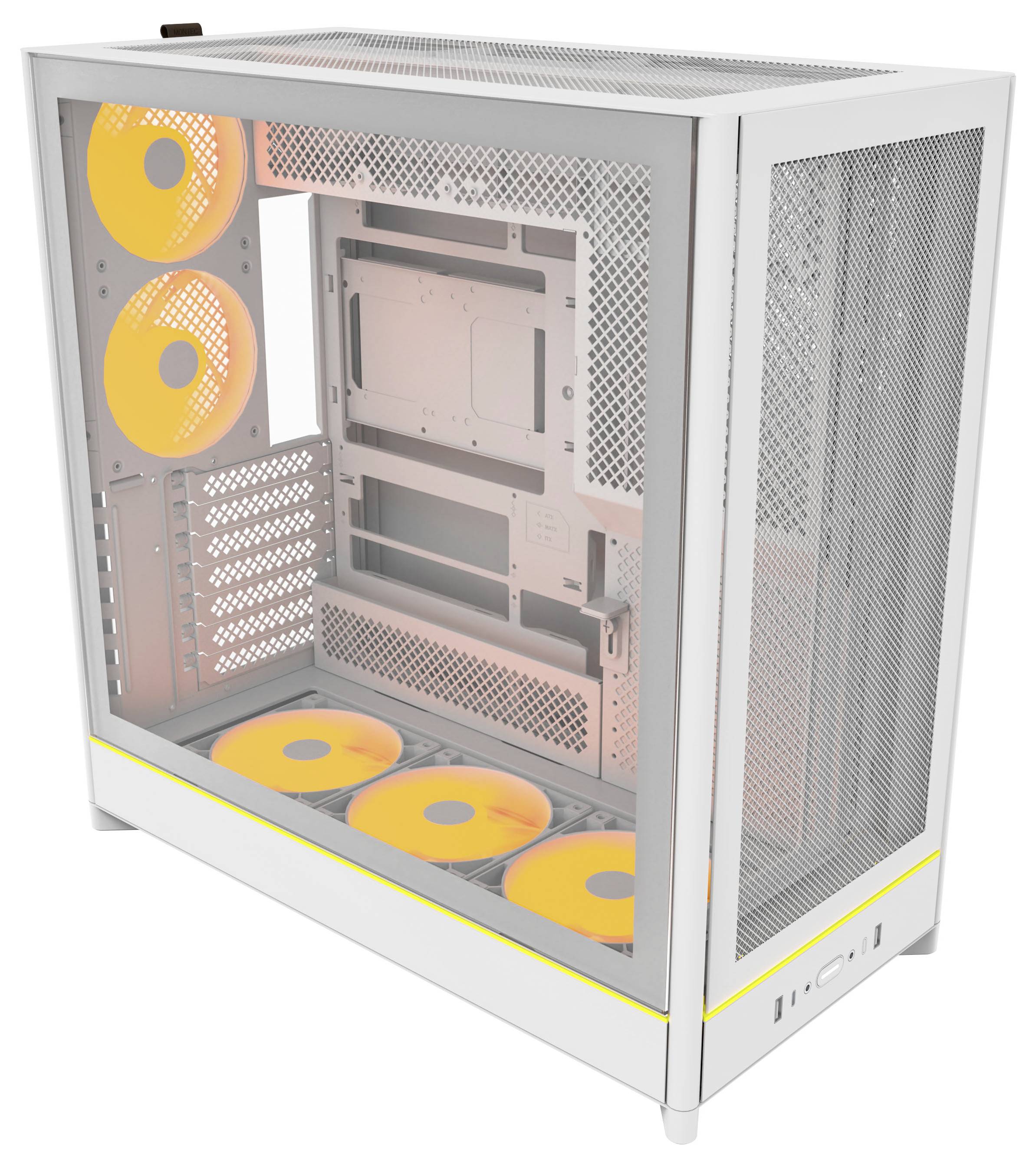 MONTECH Midi-Tower Gehäuse, Gaming-Gehäuse, PC-Gehäuse Weiß