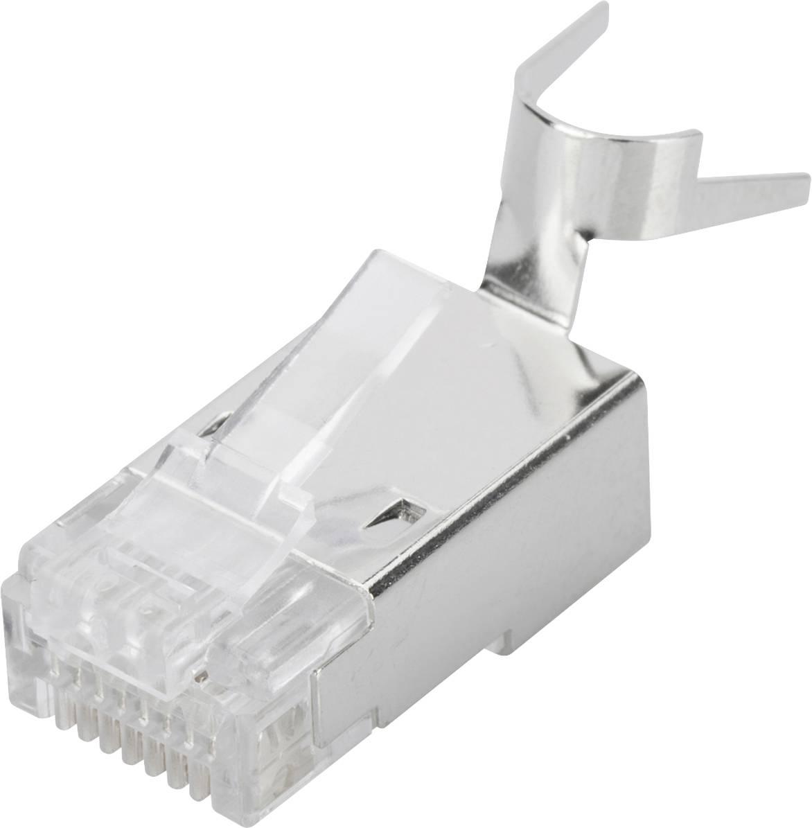 Digitus DN-219604 CAT 6A Modularstecker für Rundkabel, geschirmt, 100 Stk. DN-219604 RJ45 Stecker Polzahl Sensoren 8P8C Silber, Tr