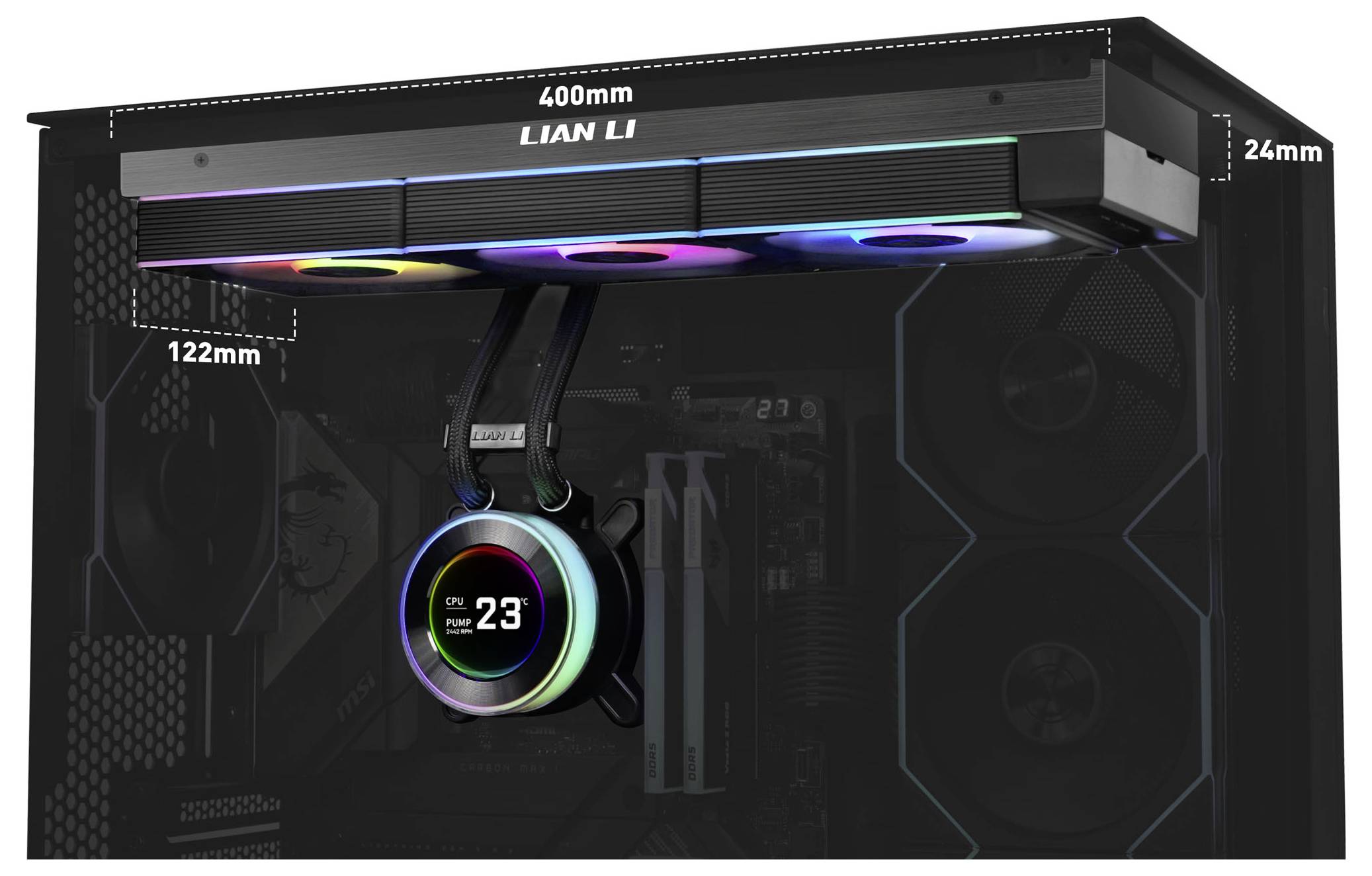 Lian Li HYDROSHIFT II LCD-C 360CL PC-Wasserkühlung