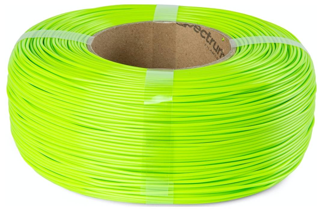 Eine Spule hellgrünes Filament für den 3D-Druck, sauber aufgewickelt und einsatzbereit.