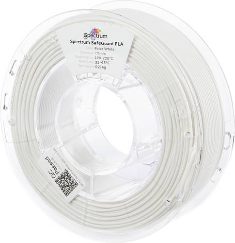 Spectrum Filaments 81553 Safeguard PLA Filament PLA antibakteriell 1.75 mm 250 g polar white, Weiß