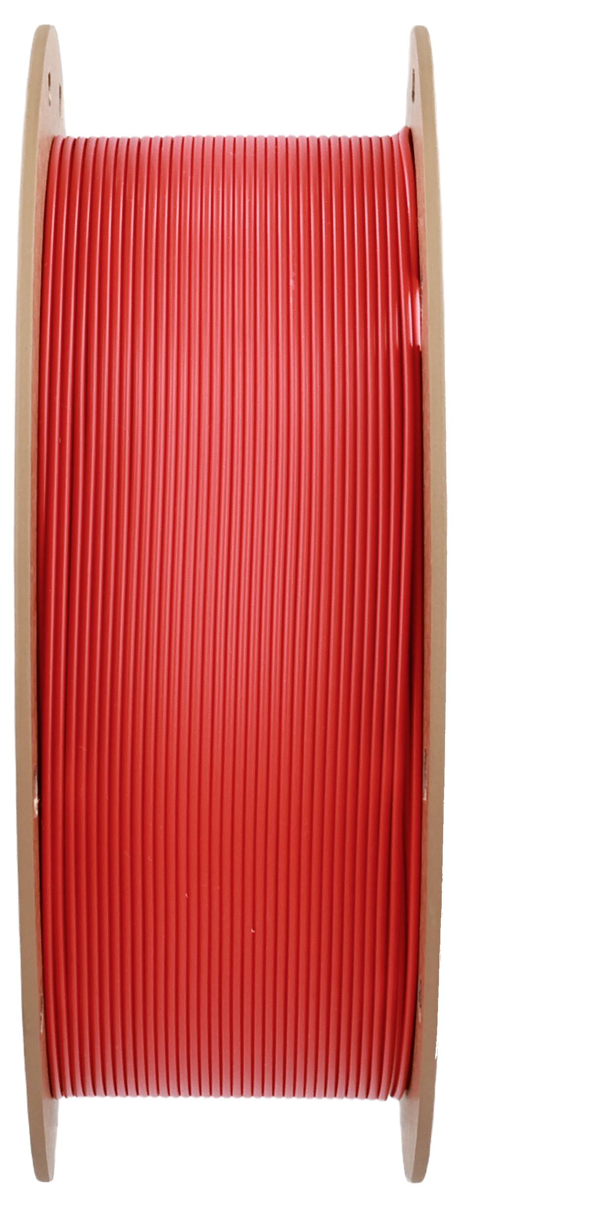 Rote Filamentspule zum 3D-Drucken.