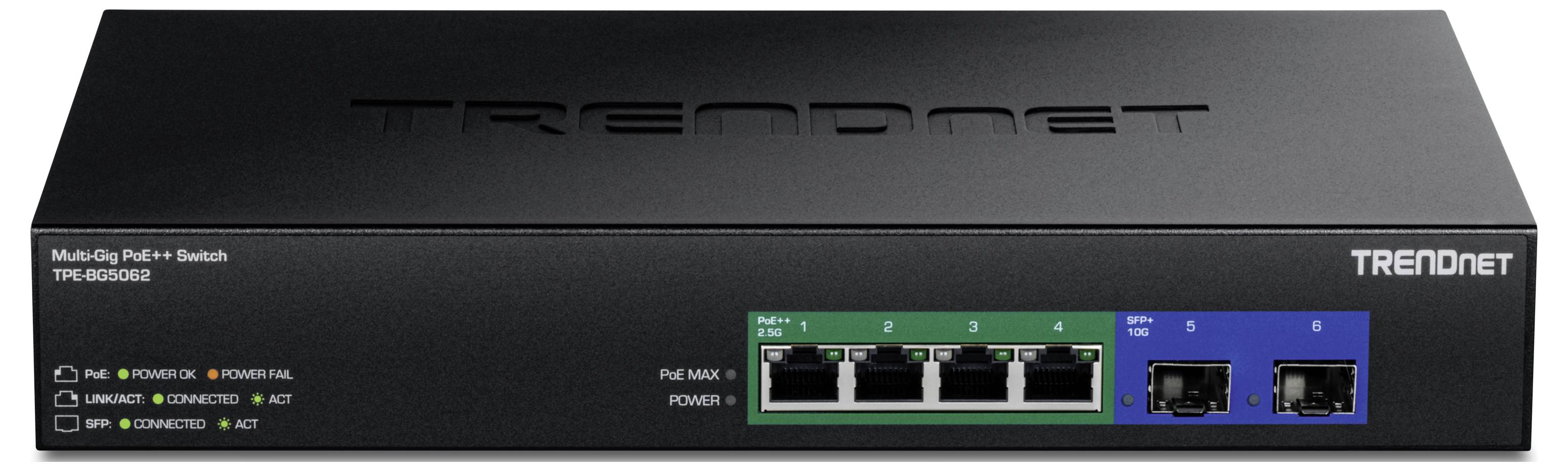 Ein Netzwerk-Switch mit der Markenbezeichnung 'TRENDnet', ausgestattet mit mehreren Anschlüssen zum Verbinden von Geräten.