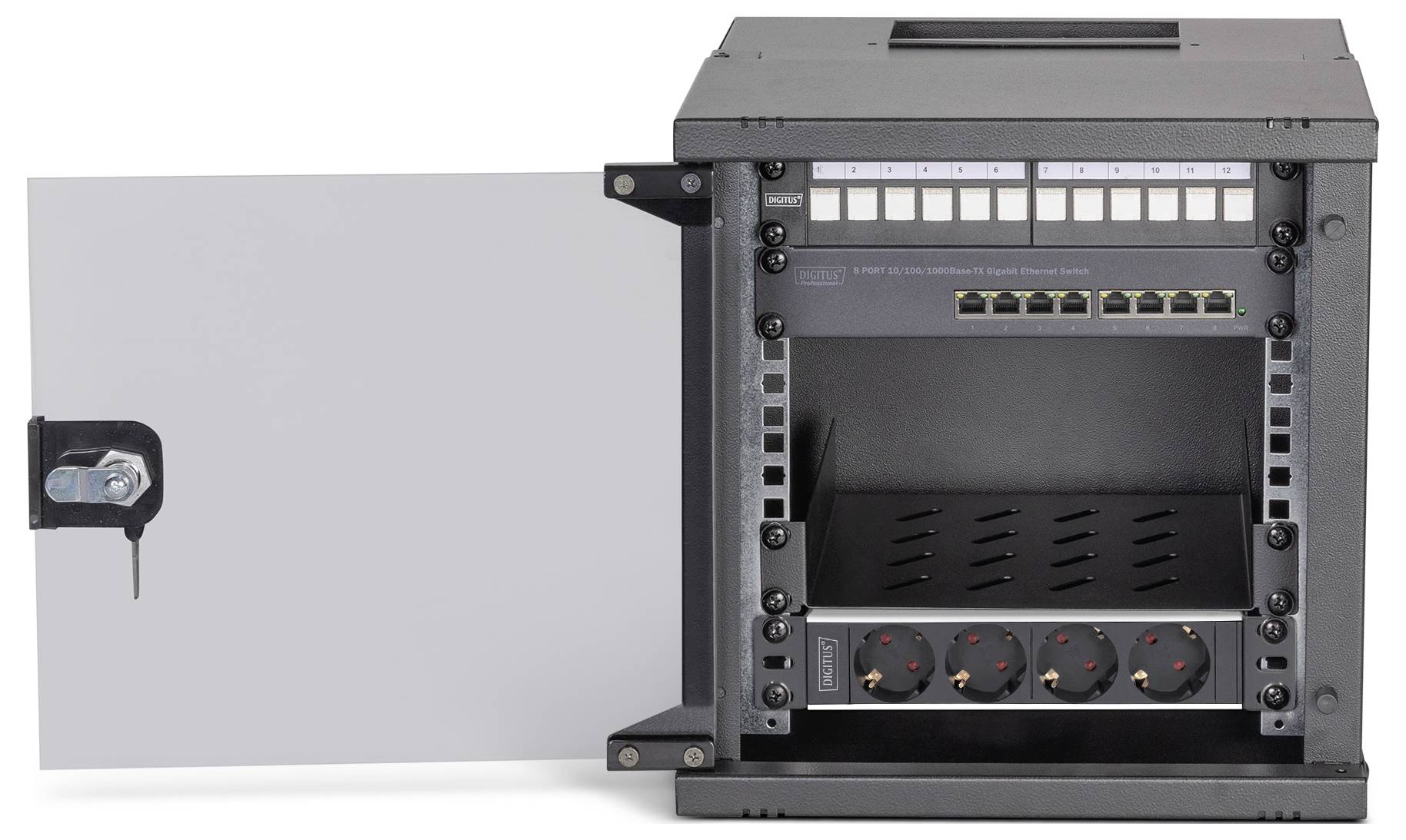 Digitus DN-49101-SET 10 Zoll Netzwerkschrank 6 HE Schwarz