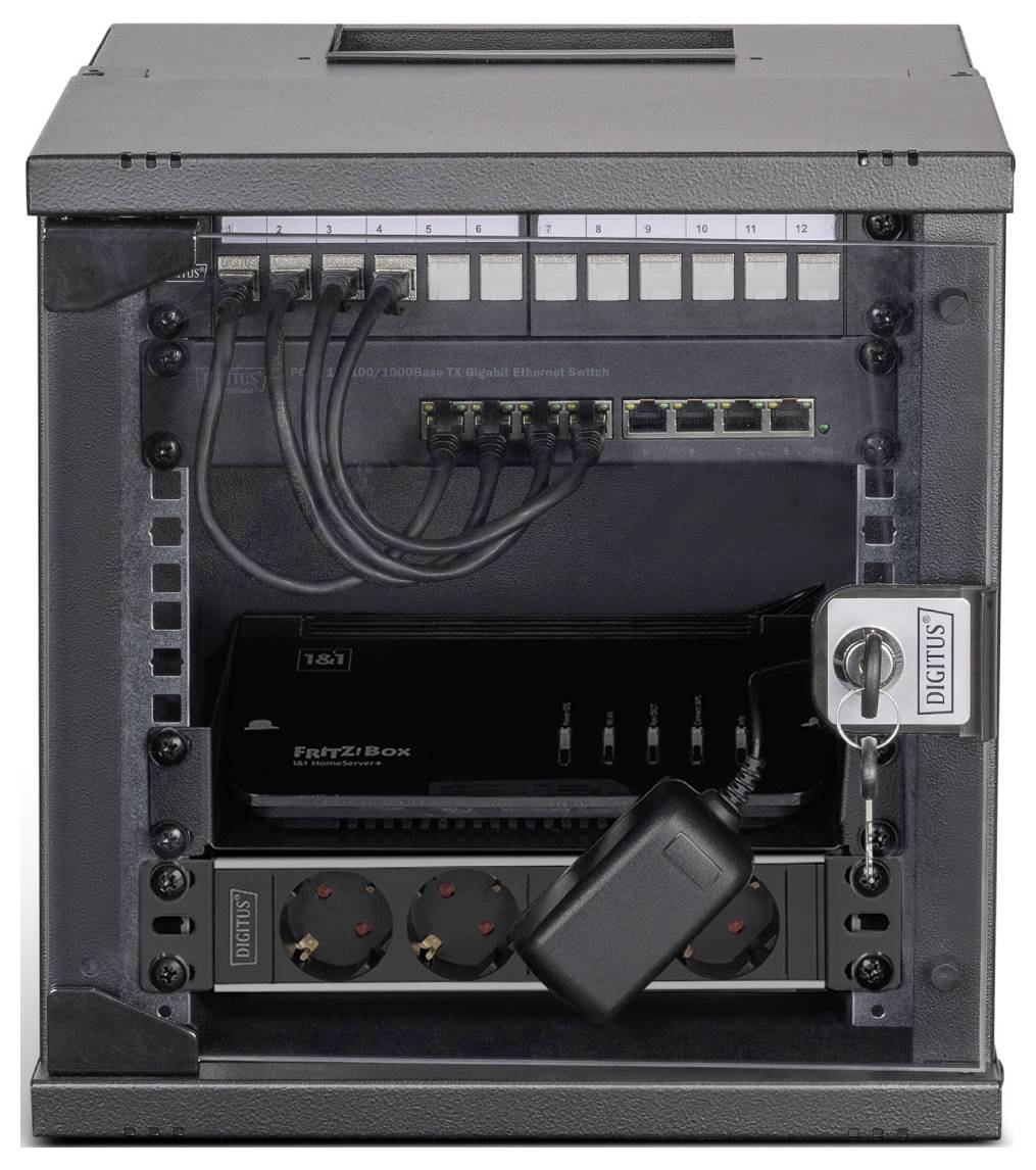 Digitus DN-49101-SET 10 Zoll Netzwerkschrank 6 HE Schwarz