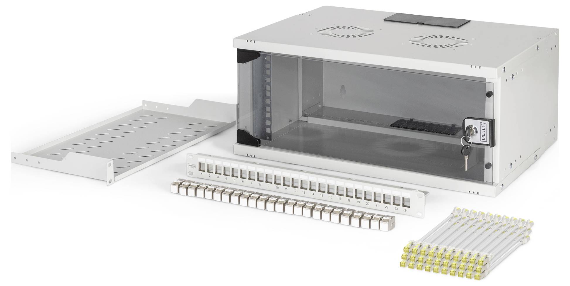 Digitus DN-49200-SET 19 Zoll Netzwerkschrank 4 HE Grau