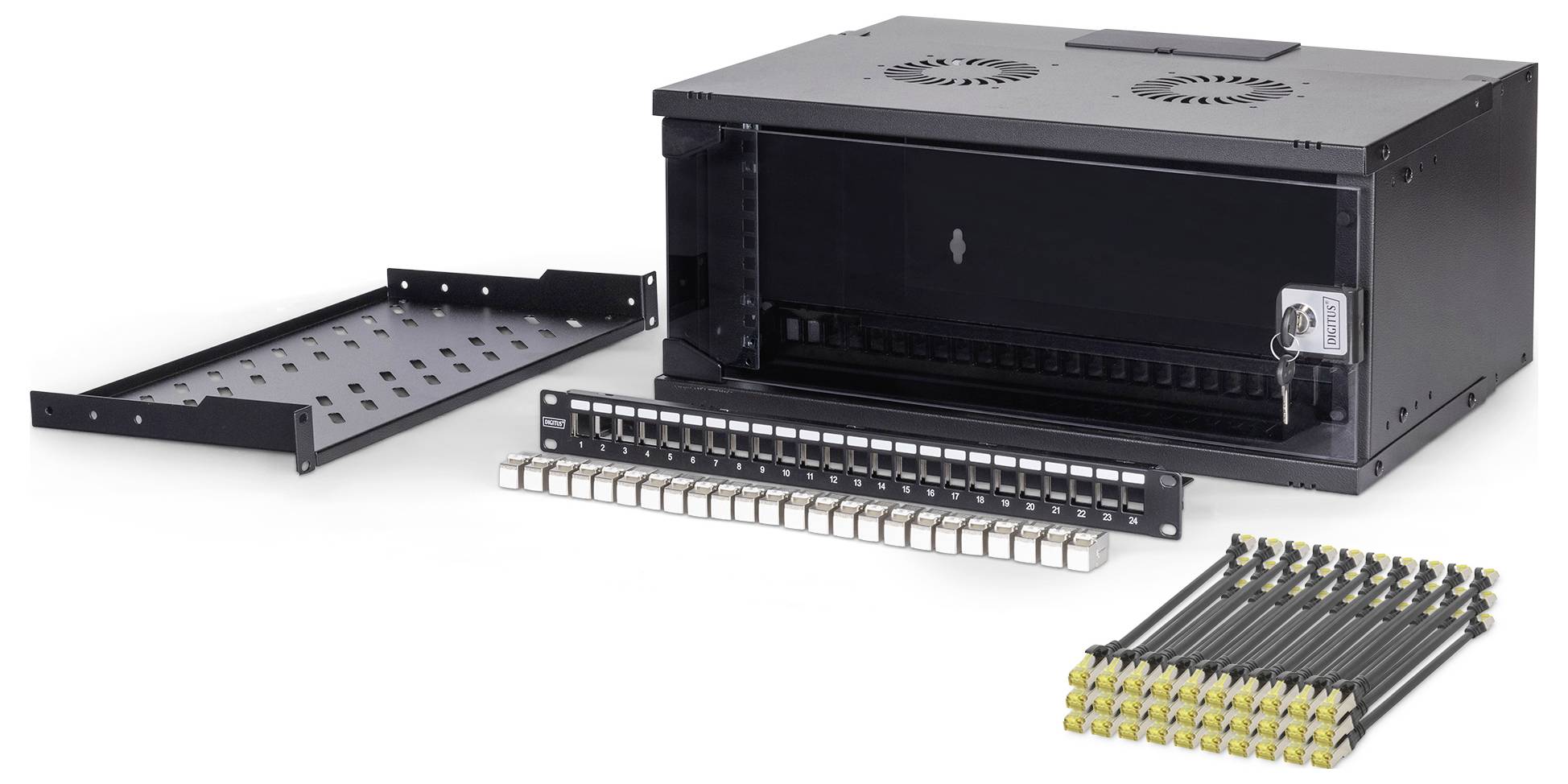 Digitus DN-49201-SET 19 Zoll Netzwerkschrank 4 HE Schwarz