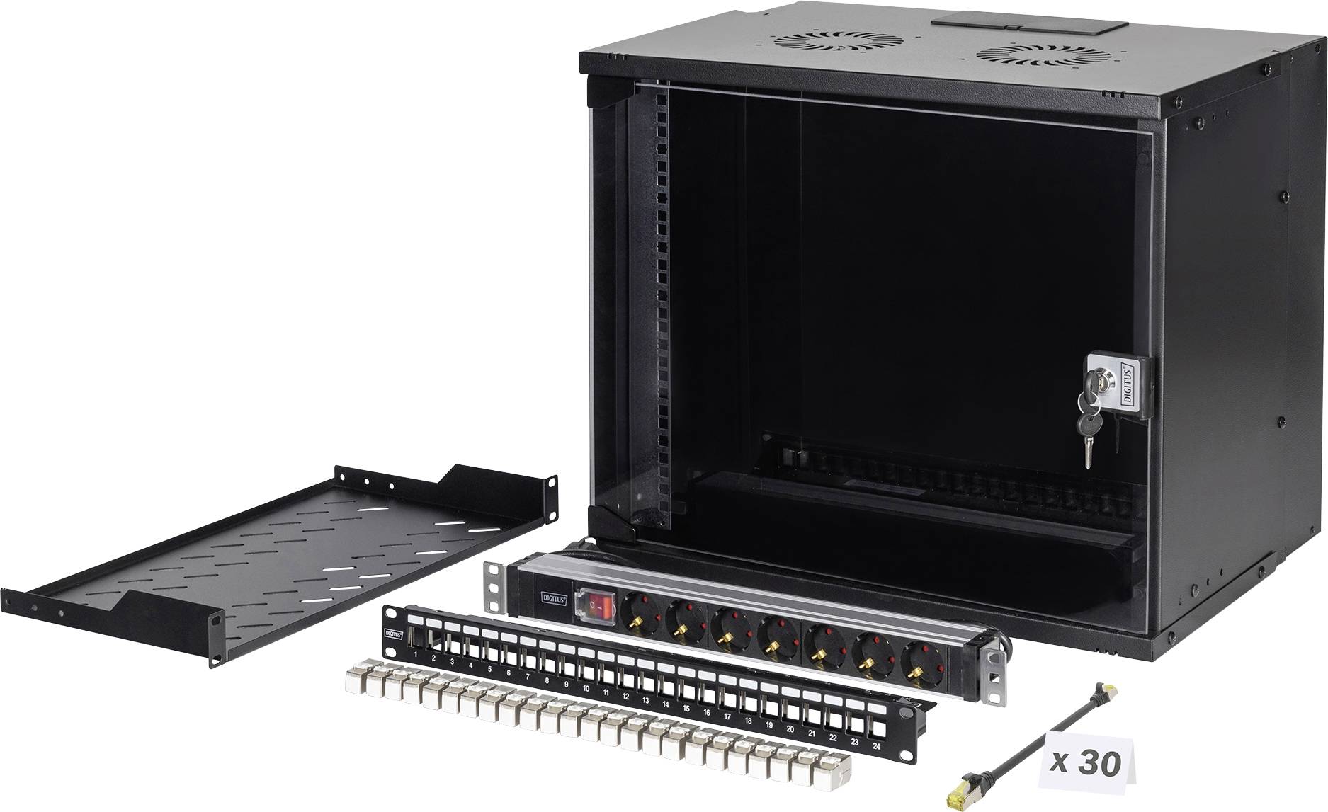 Digitus DN-49205-SET 19 Zoll Netzwerkschrank 9 HE Schwarz