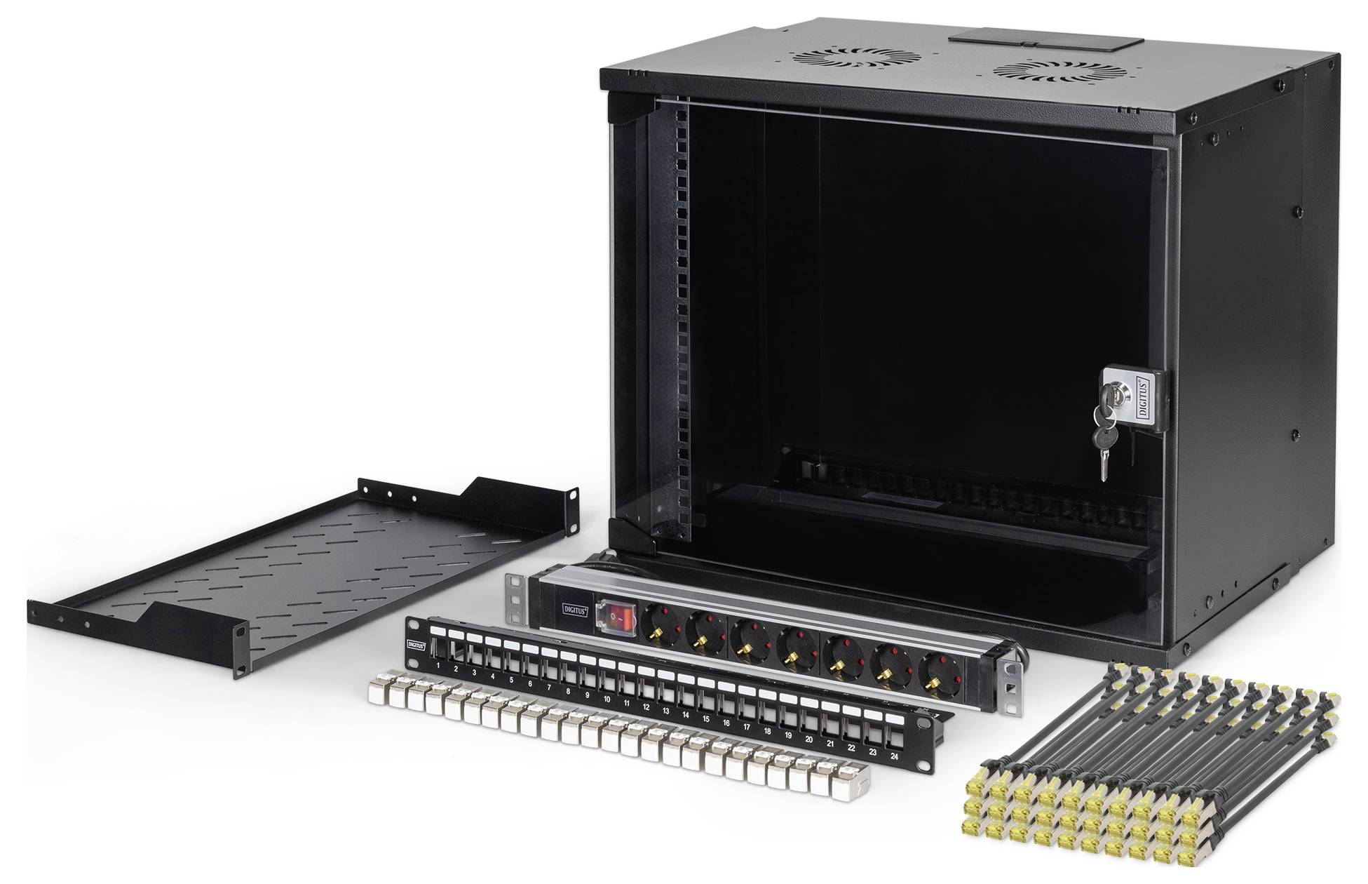 Digitus DN-49205-SET 19 Zoll Netzwerkschrank 9 HE Schwarz