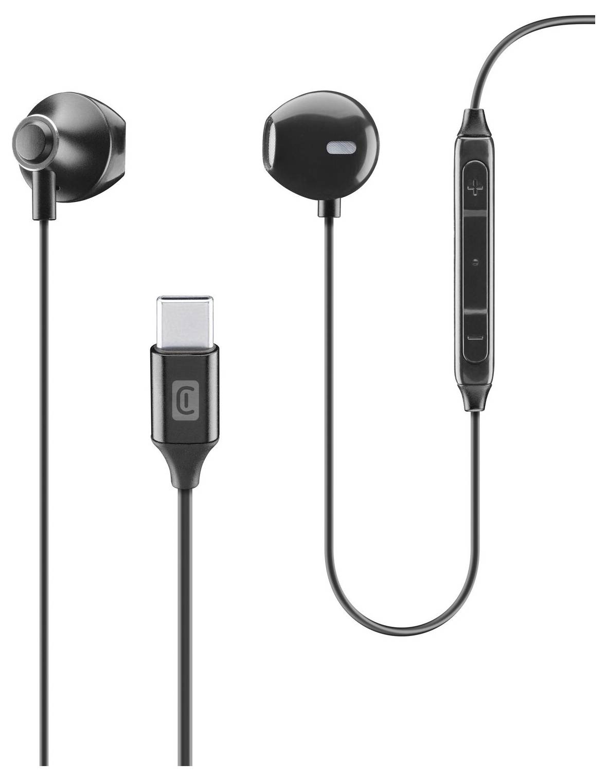 Cellularline In Ear Headset kabelgebunden Schwarz Lautstärkeregelung