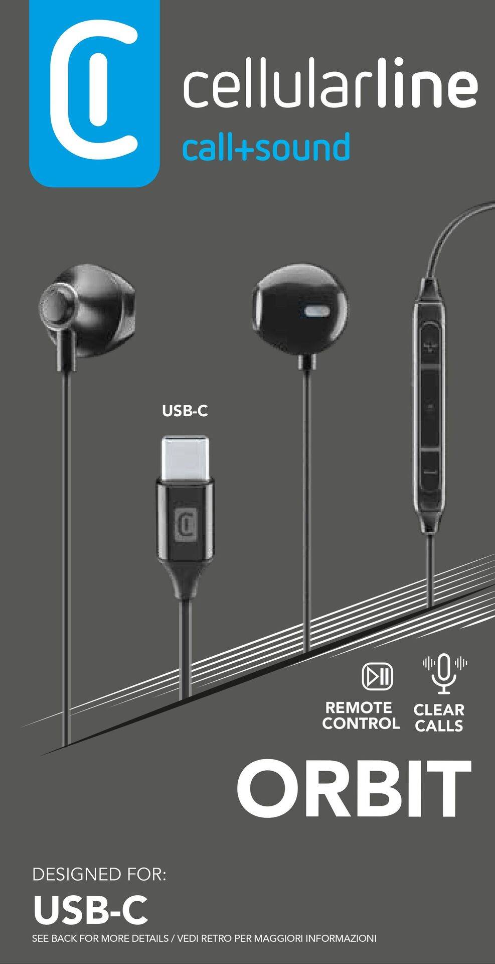 Cellularline In Ear Headset kabelgebunden Schwarz Lautstärkeregelung