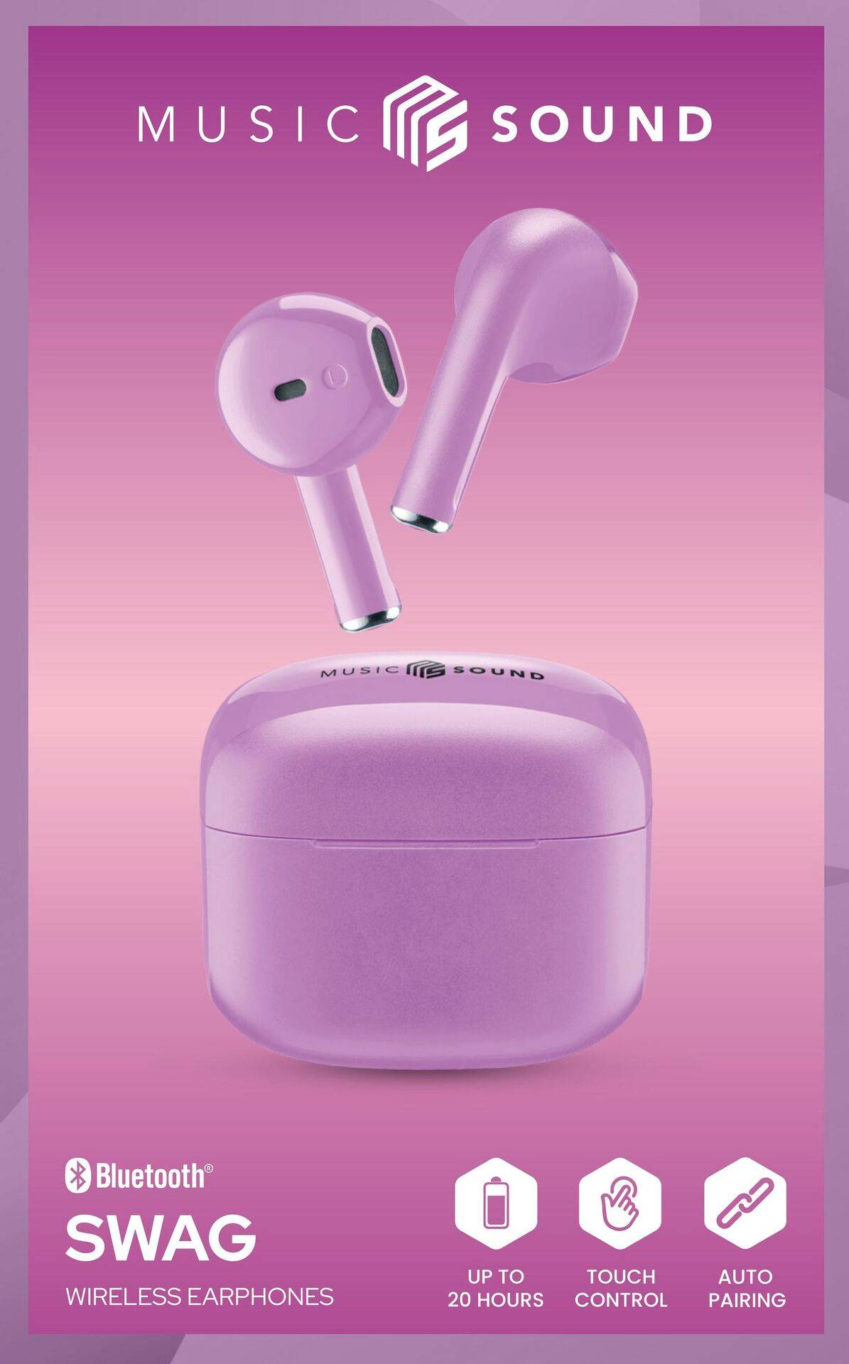 Cellularline In Ear Headset Bluetooth®, Kabellos Violett Ladecase