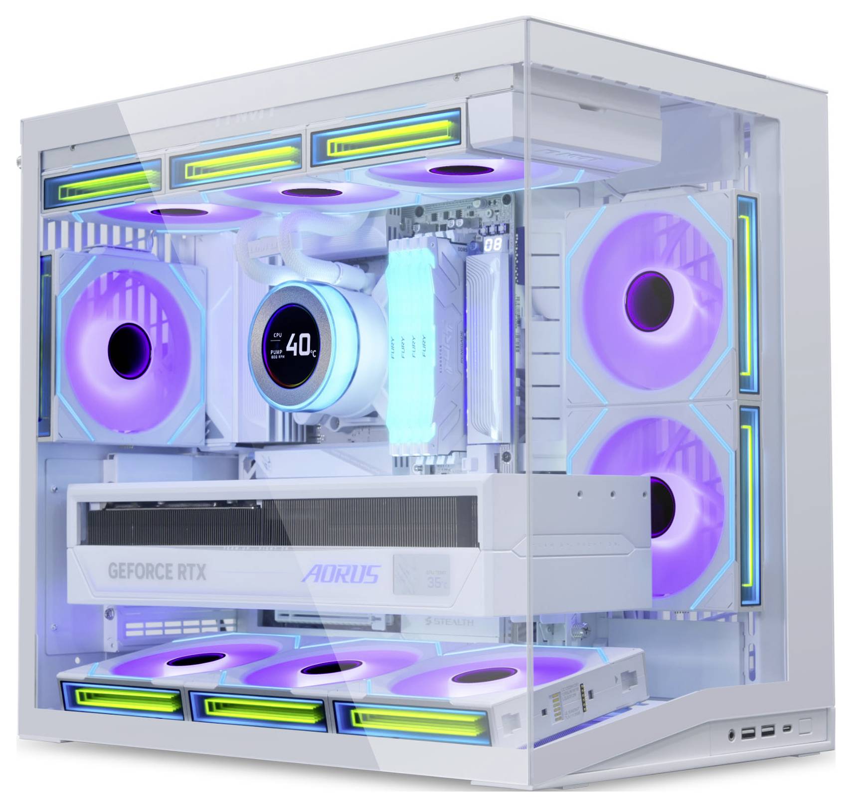 Lian Li O11 Dynamic Mini V2 Mini-Tower Gehäuse, Gaming-Gehäuse, PC-Gehäuse Weiß