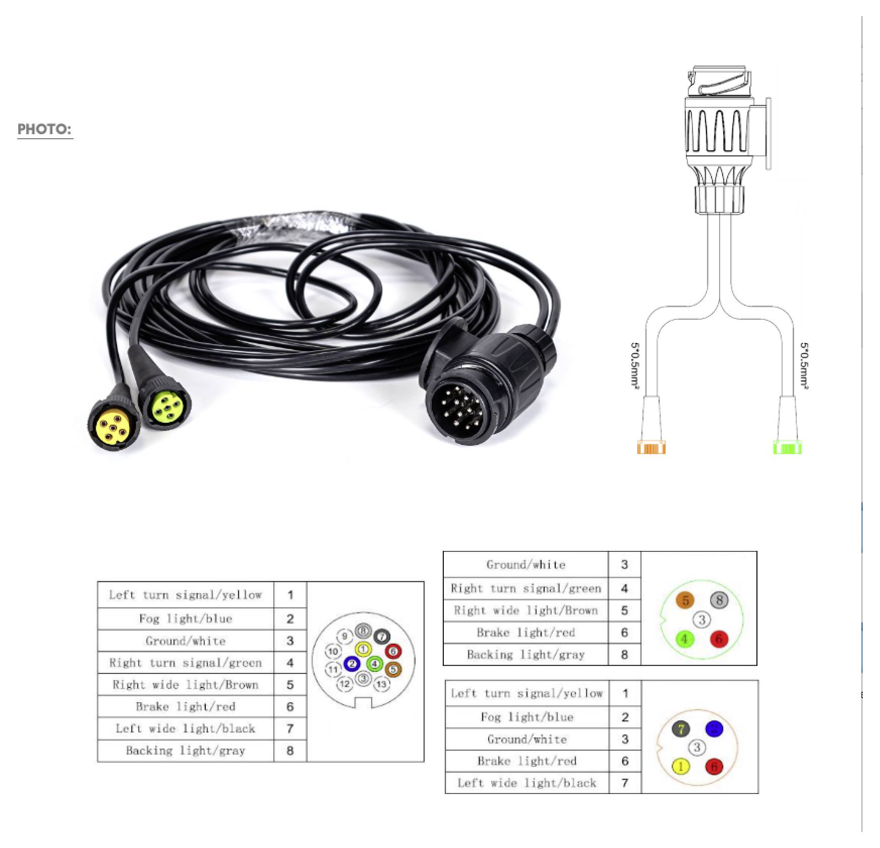 SecoRüt Kabellänge=7.5 m Kabelsatz Stecker 13polig
