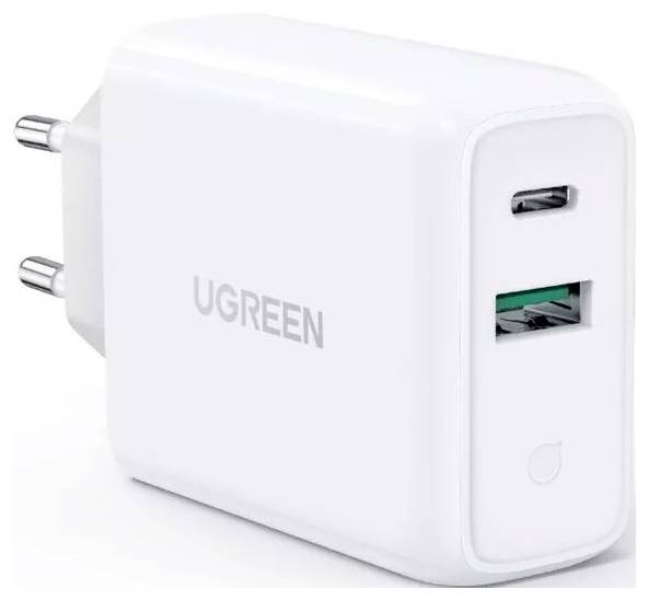 UGREEN 60468 Ladeadapter USB-C® Buchse, USB 3.0 Buchse A USB PD Weiß Innenbereich