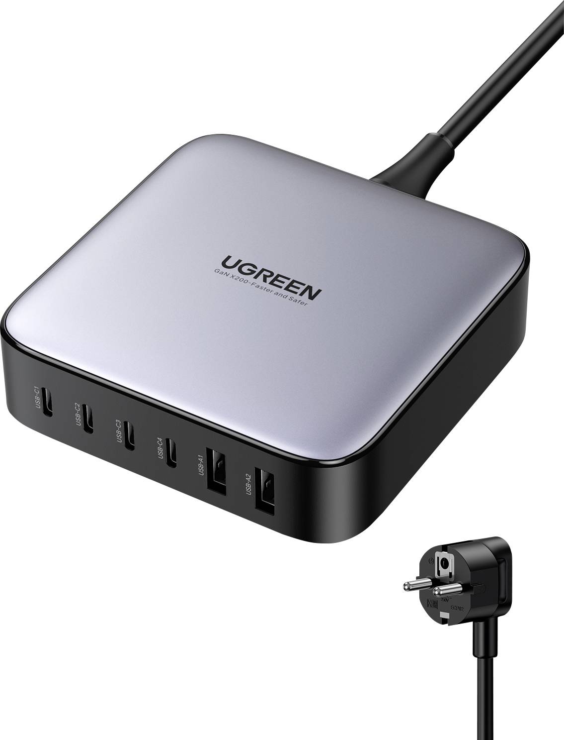 UGREEN 40914 Netzteil / Stromversorgung 200W USB 2.0 Buchse A, USB 2.0 Buchse A, USB-C® Buchse, USB-C® Buchse, USB-C® Buchse