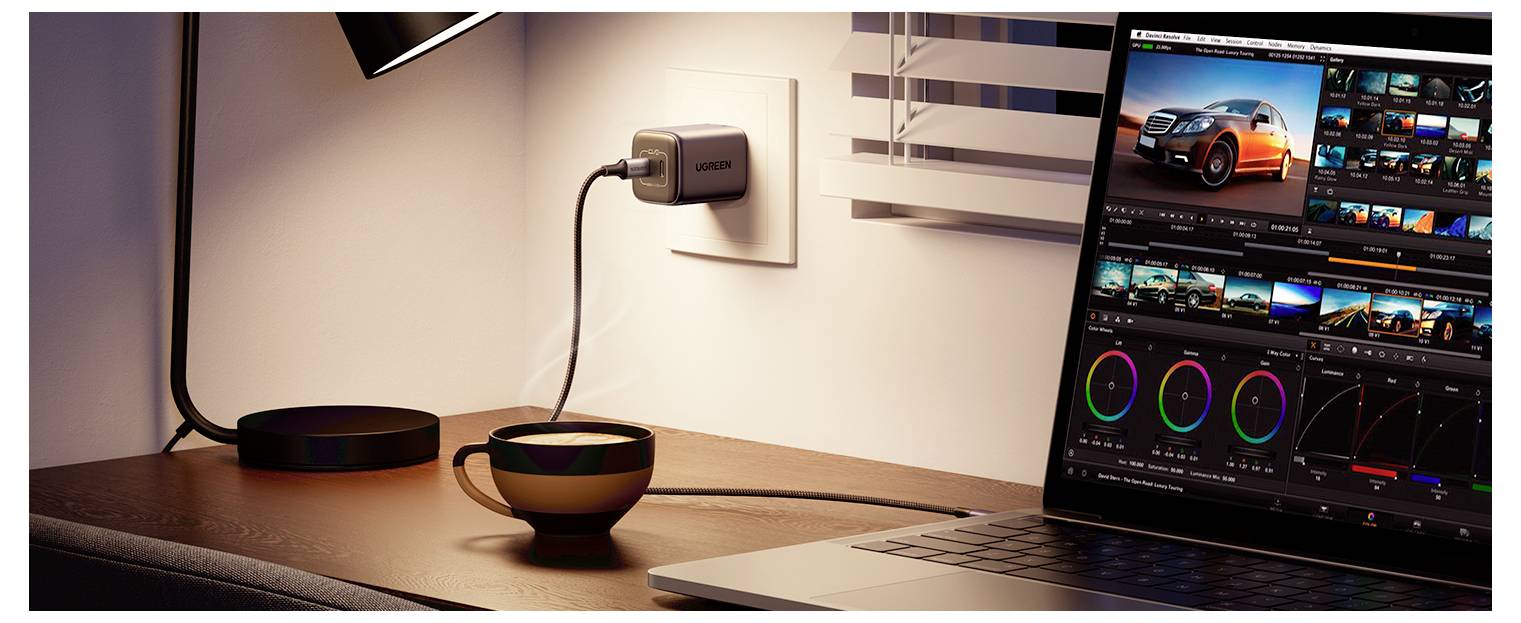 UGREEN Nexode Ladeadapter 45W USB-C® Buchse, USB-C® Buchse USB PD Schwarz, Grau Innenbereich